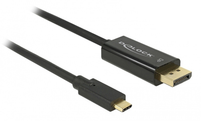 DELOCK καλώδιο USB-C σε DisplayPort 85255, DP Alt Mode, 4K, 1m, μαύρο