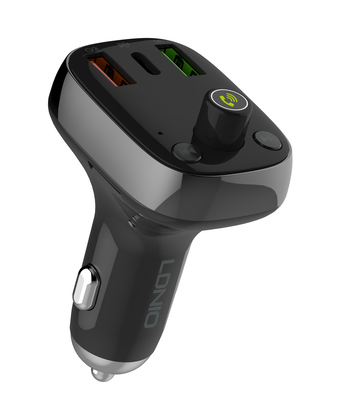 LDNIO FM Transmitter & φορτιστής C704Q, 2x USB/1x USB-C, 36W, Bluetooth, μαύρο