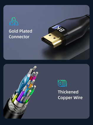 CABLETIME καλώδιο HDMI 2.1 CT-HM8K με Ethernet, 8K/60Hz, 48 Gbps, 3m, μαύρο