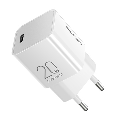 CABLETIME φορτιστής τοίχου CT-PD201-UW, USB-C, 20W PD, λευκός