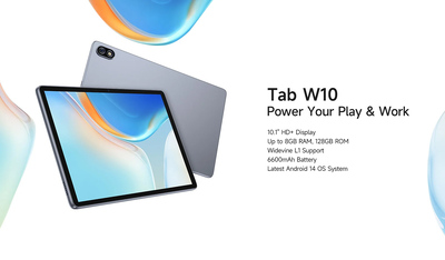 ULEFONE tablet Tab W10, 10.1" HD+, 4/128GB, 6600mAh, Android 14, γκρι