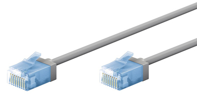 GOOBAY καλώδιο δικτύου 74221, CAT 6A U/UTP, slim, copper, 500MHz, 0.5m, γκρι