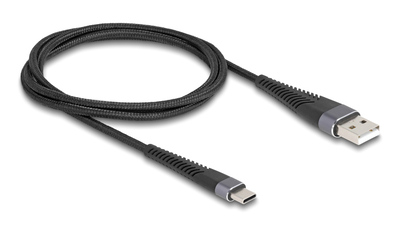 DELOCK καλώδιο USB σε USB-C 81121, 60W, 480Mbps, 1m, μαύρο