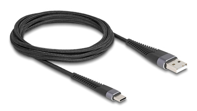 DELOCK καλώδιο USB σε USB-C 81122, 60W, 480Mbps, 2m, μαύρο