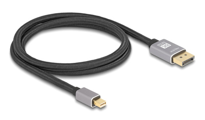 DELOCK καλώδιο mini DisplayPort σε DisplayPort 81091, 8K/60Hz, 32.4 Gbps, 1m, μαύρο