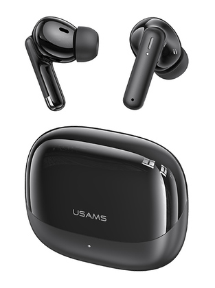 USAMS earphones με θήκη φόρτισης IF27, TWS, Φ13mm, 25/250mAh, μαύρα