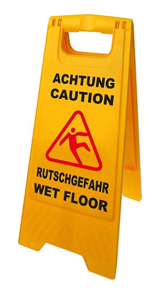 Προειδοποιητική πινακίδα "caution wet floor" 520112, 21-30x58cm, κίτρινη