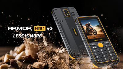 ULEFONE κινητό τηλέφωνο Armor Mini 4, IP68, 2.8", dual SIM, 4G, μαύρο